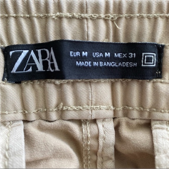 Zara Men’s Khaki Jogger Pants Size Medium - Picture 4 of 4